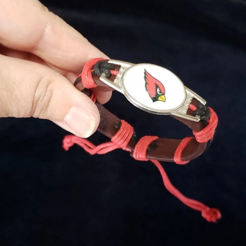 NWT Arizona Cardinals Faux Leather Bracelet